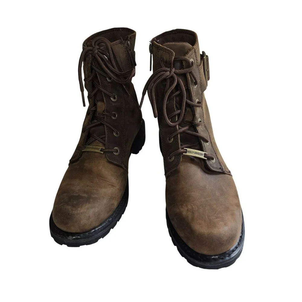 Harley-Davidson Women's SYLEWOOD Brown Combat Motorcycle Boot Size‎ 11
